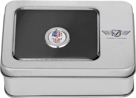 FIGURATI DESIGNS Heel-Toe Shifter Cover - American Flag Skull - Red/White/Blue FD24-HTSC-SS