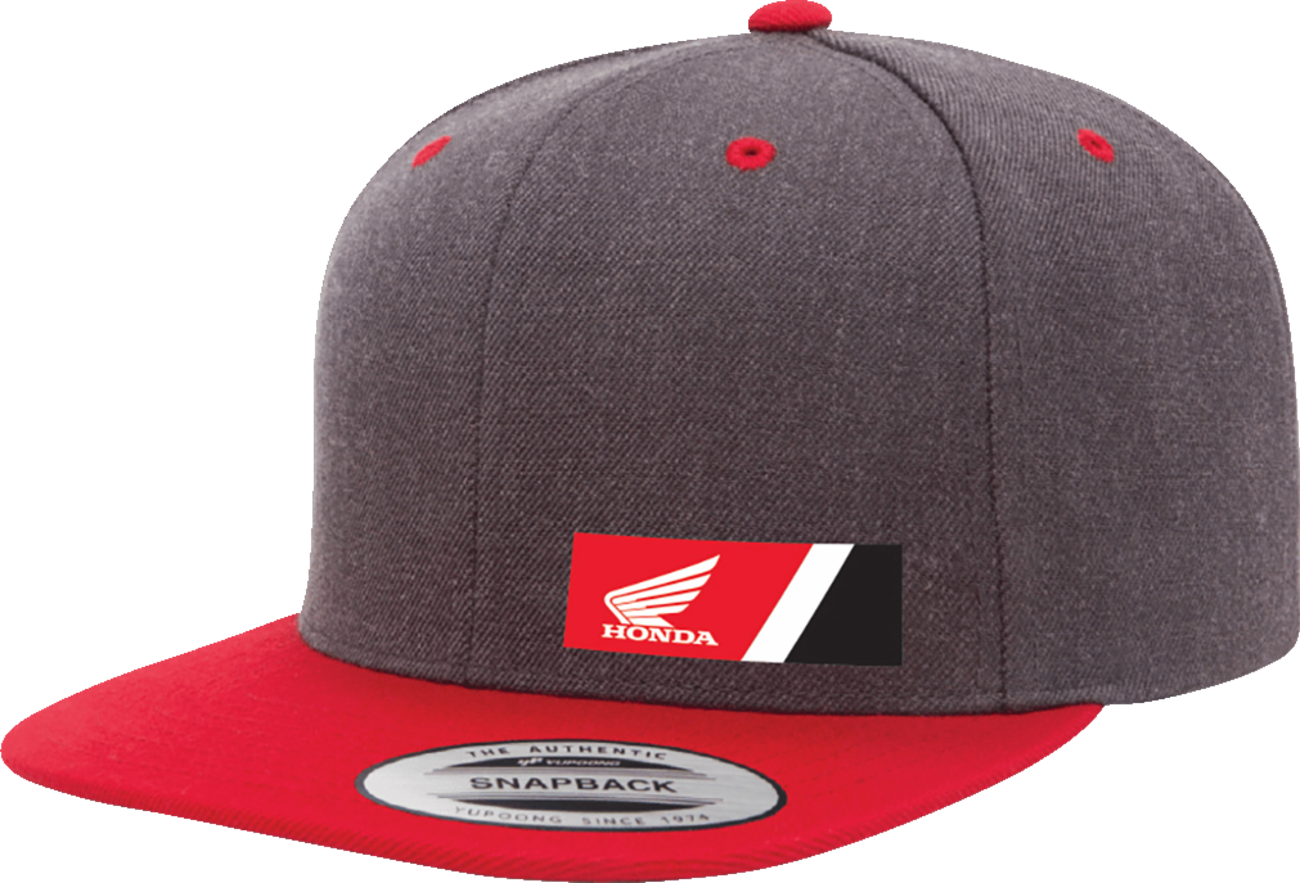 FACTORY EFFEX Honda Wedge Snapback Hat - Heather Gray/Red 27-86300
