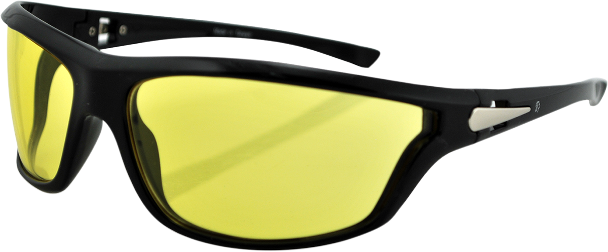 ZAN HEADGEAR Florida Sunglasses - Shiny Black - Yellow EZFL01Y