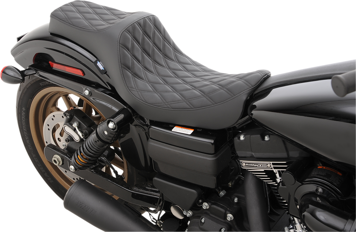 DRAG SPECIALTIES Predator III Seat - Double Diamond - Black Stitching 0803-0602