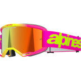 ALPINESTARS GOGGLES Vision 5 Goggle - Wordmark - Pink/Yellow Fluo - Red Mirror  5102425-3085