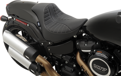 DRAG SPECIALTIES EZ-Solo Seat - Scorpion Stitch - Silver Thread - Vinyl - FXFB '18-'22 ACT EZ-ON STYLE 0802-1129