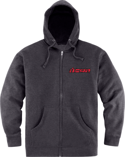 ICON Omnicrux Zip Fleece Hoodie - Black - 2XL 3050-6391