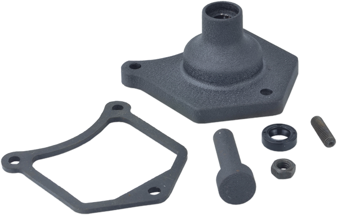 DRAG SPECIALTIES Cubierta del extremo del solenoide - Botón de arranque - Arruga negra 79-4002 