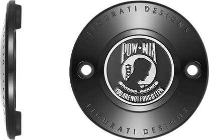 FIGURATI DESIGNS Timing Cover - 2 Hole - POW MIA - Black FD50-TC-2H-BLK