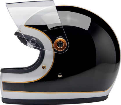 BILTWELL Gringo S Helmet - Gloss White/Black Tracker - XS 1003-566-501