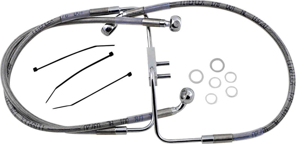 DRAG SPECIALTIES Brake Line - Front (Upper) - Stainless Steel 618623