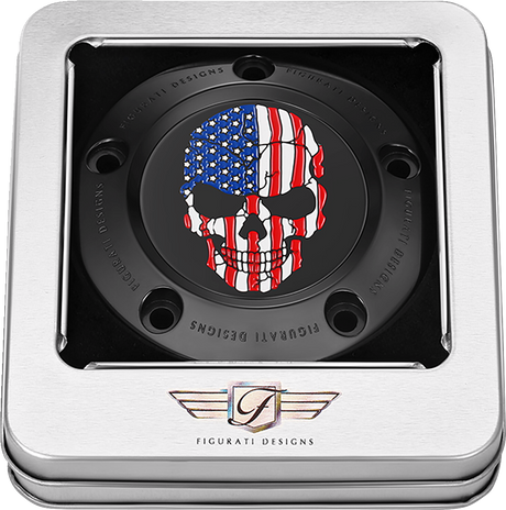 FIGURATI DESIGNS Timing Cover - 5 Hole - Skull - Black FD25-TC-5H-BLK