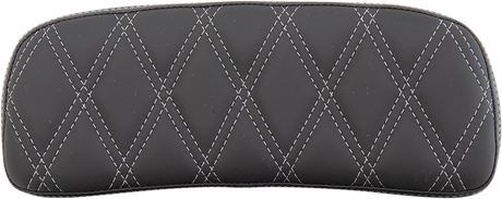 DRAG SPECIALTIES Almohadilla Tour-Pak cortada - Doble diamante - Negro/Plata 0822-0433