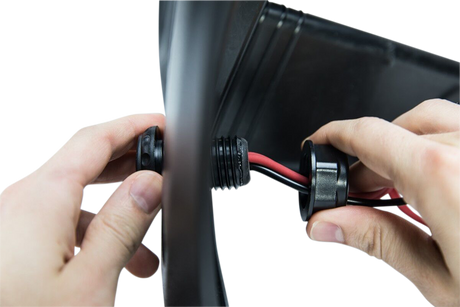 MB QUART Dash-Mounted USB charge port with 3.5 mm Audio Input - Round Port Mount PSAP-2