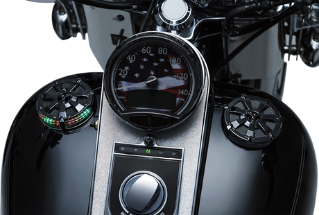 KURYAKYN Alley Cat LED Fuel and Battery Gauges - Gloss Black - 3" Diameter 7383