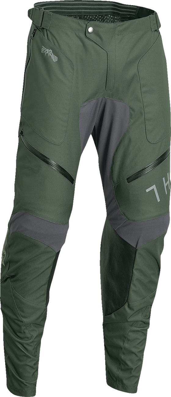 THOR Terrain In-the-Boot Pants - Army Green/Charcoal - 38 2901-10434