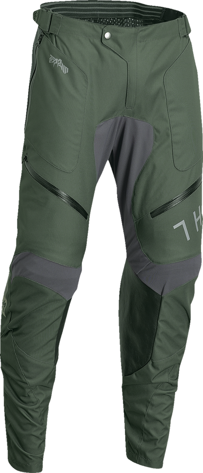 THOR Terrain In-the-Boot Pants - Army Green/Charcoal - 38 2901-10434