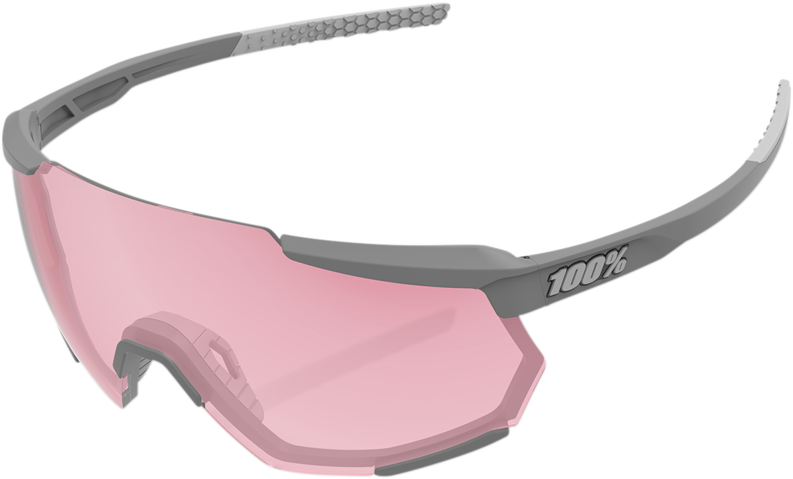 100% Racetrap Sunglasses - Soft Tact Stone - HiPER Coral Lens 61037-289-79