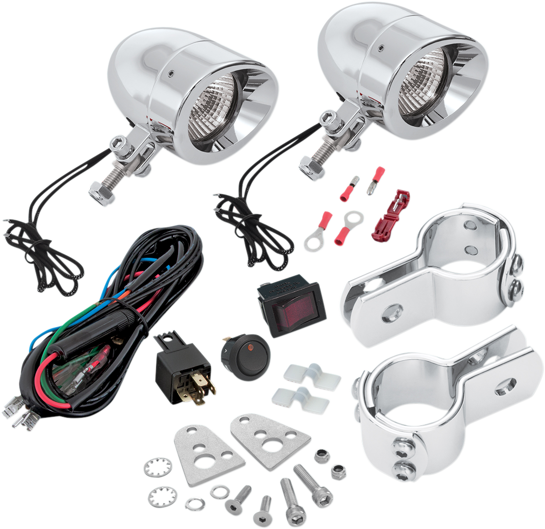 SHOW CHROME Halogen Mini Driving Lights Kit - Chrome 55-365