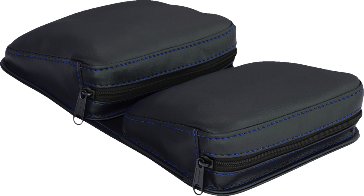 SHOW CHROME Kaliber Dash Pouch - Black with Blue Stitching H44-4BLUE