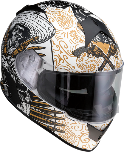 Z1R Warrant Helmet - Sombrero - White/Gold - Small 0101-14165