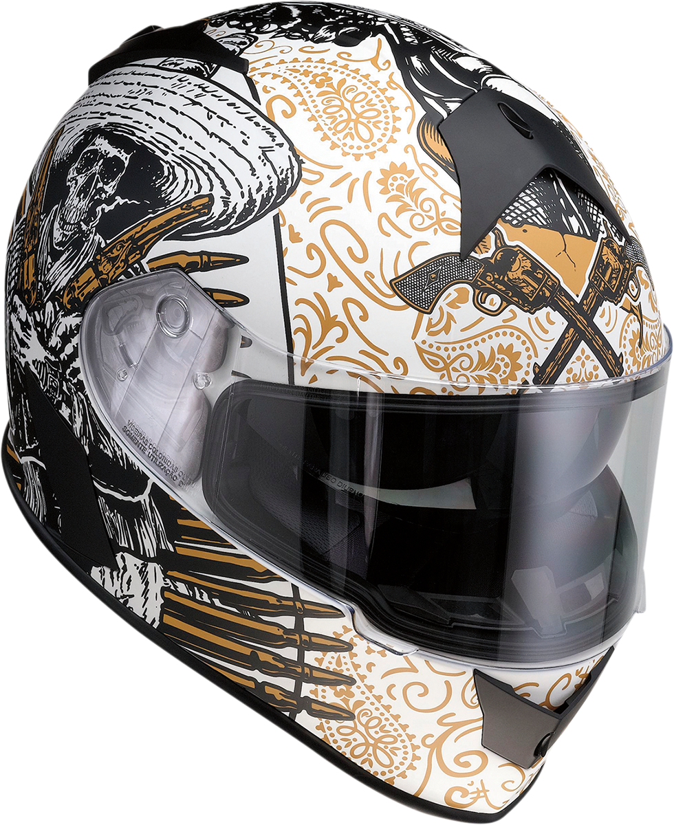 Z1R Warrant Helmet - Sombrero - White/Gold - XS 0101-14164