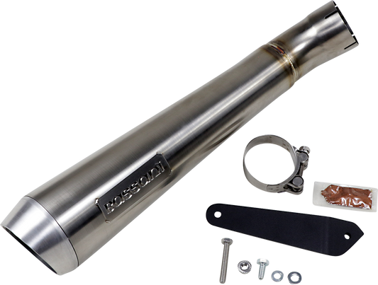 BASSANI XHAUST 4" Short Megaphone Muffler without Catalytic Converter - Low Mount Indian FTR 1200 8F127SS