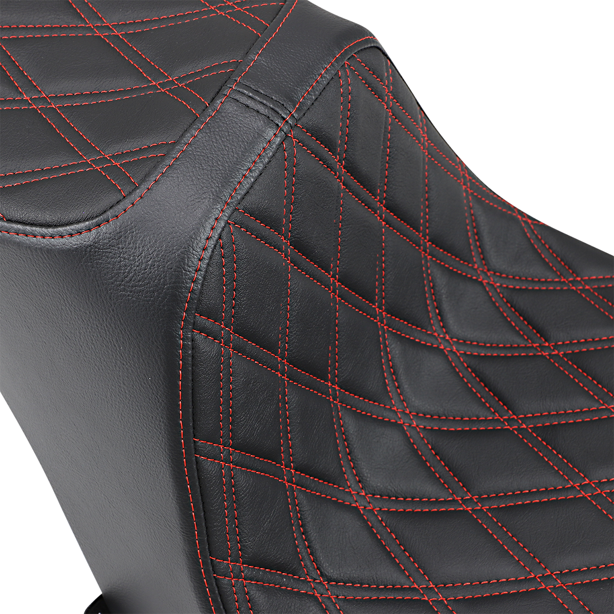 DRAG SPECIALTIES Predator III Seat - Double Diamond - Red Stitching 0802-1269