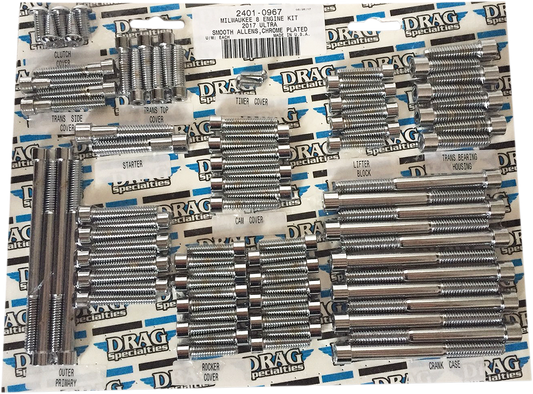 DRAG SPECIALTIES Engine Smooth Allen Bolt Kit - Chrome - M8 MK775S