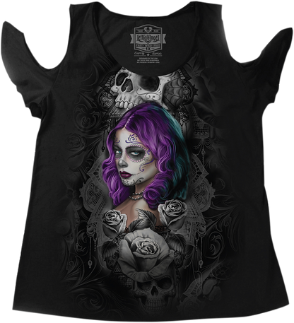 LETHAL THREAT Women's Queen of Hearts T-Shirt - Black - 3XL LA205253X