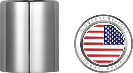 FIGURATI DESIGNS Docking Hardware Covers - American Flag - Short - Stainless Steel FD20-DC-2530-SS