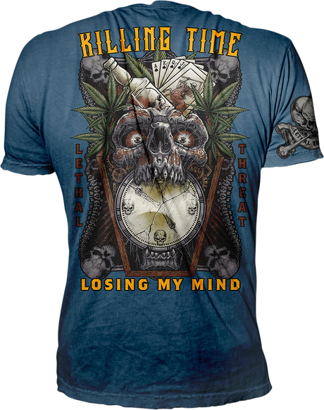 LETHAL THREAT Killing Time T-Shirt - Blue - Large VV40175L