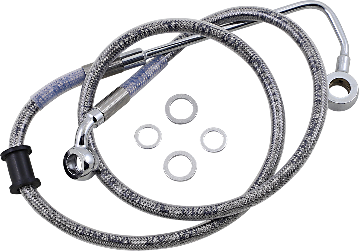 DRAG SPECIALTIES Brake Line - +4" - Stainless Steel - '15-'17 Softail 618302-4