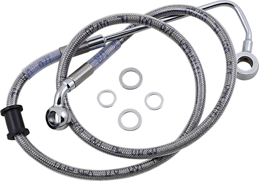 DRAG SPECIALTIES Brake Line - +4" - Stainless Steel - '15-'17 Softail 618302-4