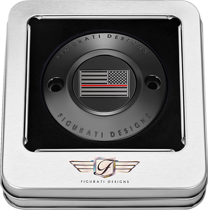 FIGURATI DESIGNS Timing Cover - 2 Hole - American - Red Line - Black FD75-TC-2H-BLK