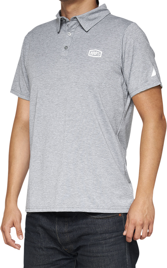 100% Corpo Polo Shirt - Heather Gray/White - Medium 35019-252-11