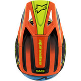 ALPINESTARS Youth SM3 Helmet - Fray - Gloss Black/Orange/Yellow Fluo- Small 8301625-1455-YS