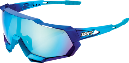 100% Speedtrap Sunglasses - Metallic Blue - Blue Mirror 61023-228-01