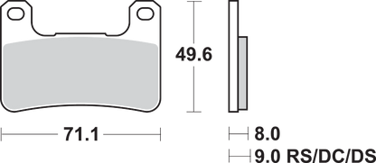 SBS Dual Carbon Brake Pads - Z 1000/900 806DC