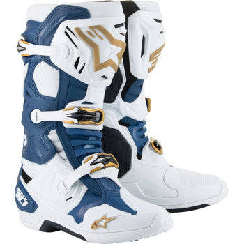 ALPINESTARS Arlington LE Tech 10 Boots - White/Blue/Gold - US 12 2010020-262-12