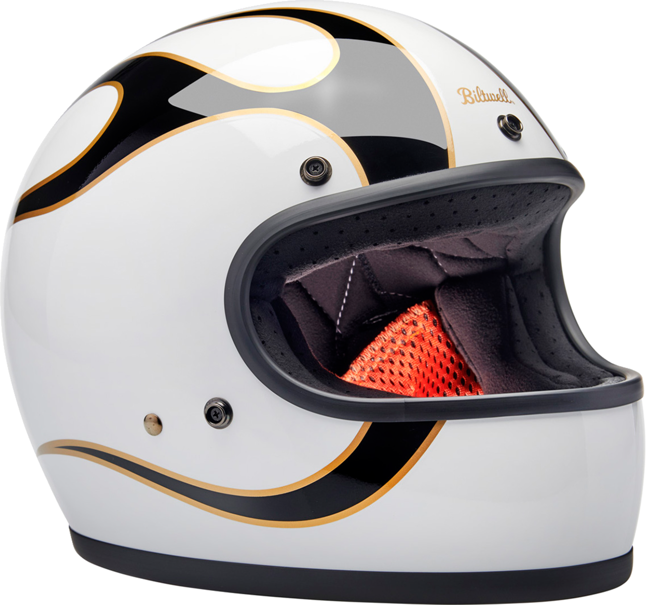 Casco BILTWELL Gringo - Llamas - Blanco/Negro - XS 1002-561-501 