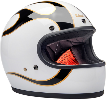 Casco BILTWELL Gringo - Llamas - Blanco/Negro - XS 1002-561-501 