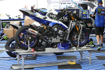 Graves Motorsports Superbike Full Titanium Exhaust System - Electrick Blue Silencer R1 2015-2023  Exy-20r1-Sbkb