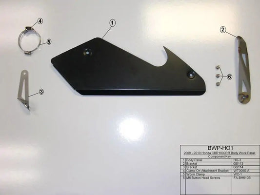 Panel de carrocería GP cosmético de escape M4 2008-2016 CBR1000RR BWP-HO1