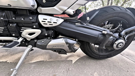 IN STOCK  Vandemon Triumph Rocket 3R, GT and Storm Titanium Slip-On Mufflers 2019-2024  TRIUMROCKET3MUFC VA-1