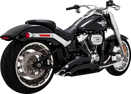 VANCE & HINES Big Radius Exhaust System - Black Softail Fat Boy 2018-2023 46375