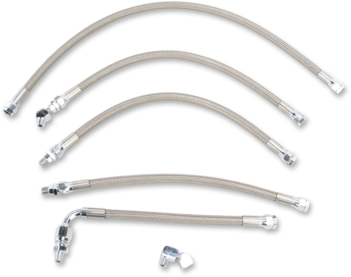 DRAG SPECIALTIES Oil Line Kit - Stainless Steel - FXR 606004