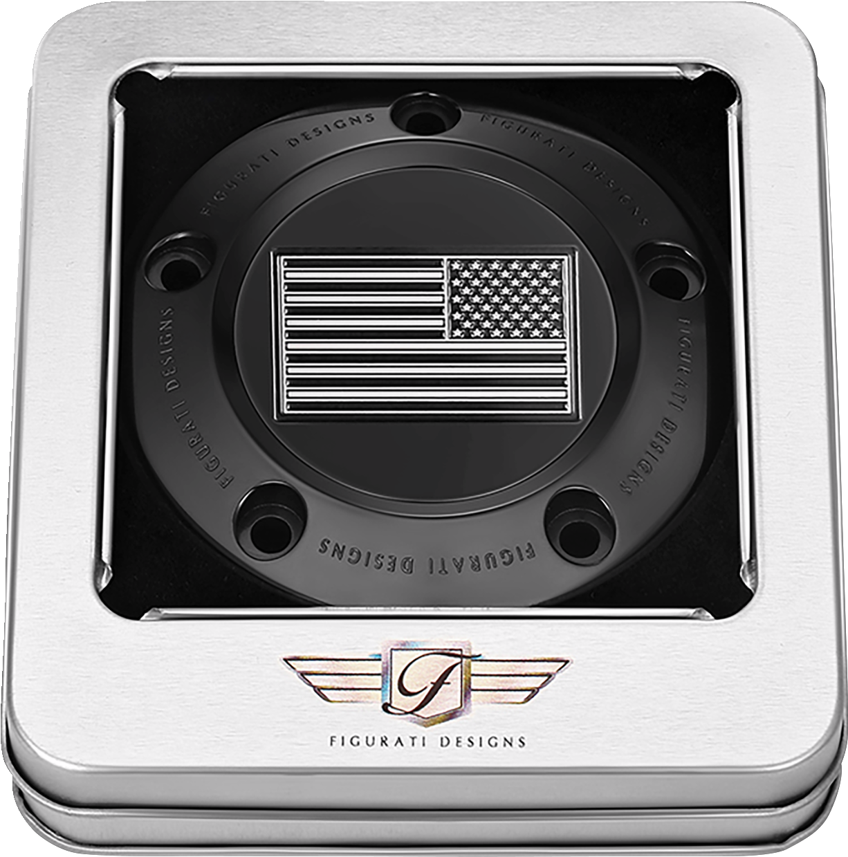 FIGURATI DESIGNS Timing Cover - 5 Hole - American - Contrast Cut - Black FD26R-TC-5H-BLK