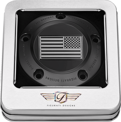 FIGURATI DESIGNS Timing Cover - 5 Hole - American - Contrast Cut - Black FD26R-TC-5H-BLK