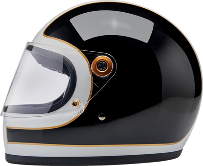 BILTWELL Gringo S Helmet - Gloss White/Black Tracker - XS 1003-566-501