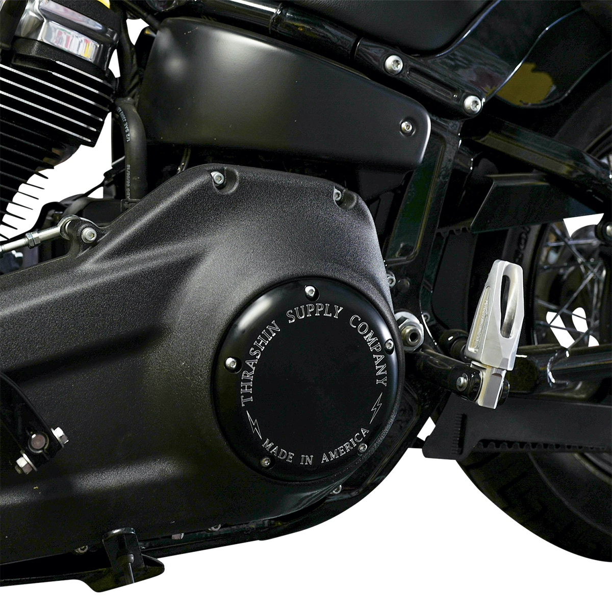 THRASHIN SUPPLY CO. Billet Derby Cover - Black TSC-3014-4
