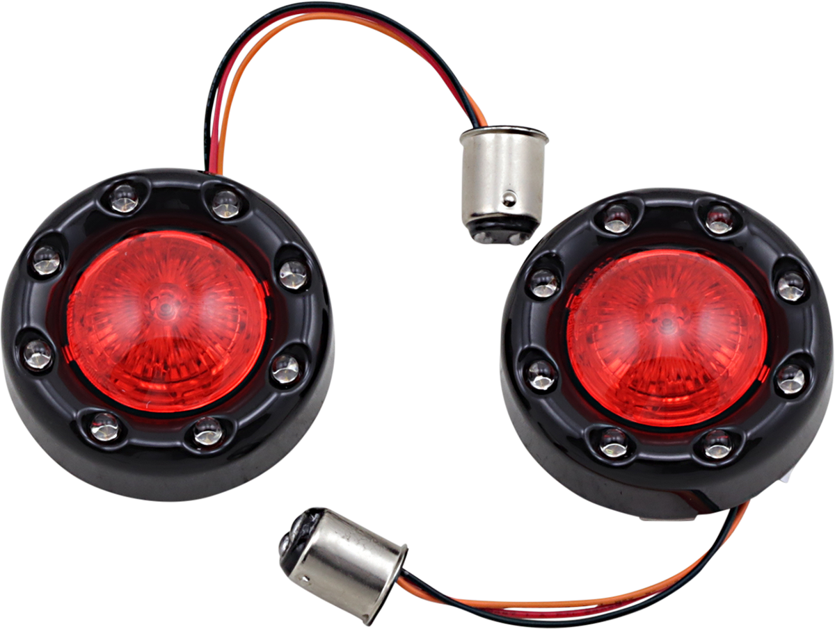 CUSTOM DYNAMICS Bullet Turn Signal 1157 - Black - Red Lens PB-BR-RR-57-BR