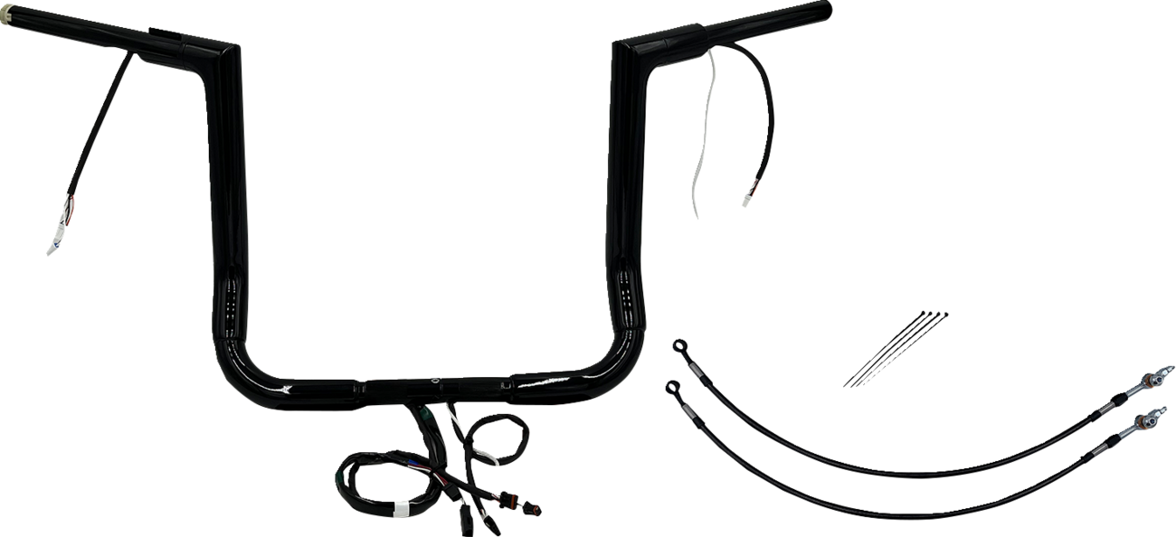 FAT BAGGERS INC. Handlebar Kit - Flat Top - 14" - Black 602214-B