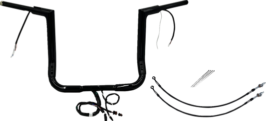 FAT BAGGERS INC. Handlebar Kit - Flat Top - 14" - Black 602214-B